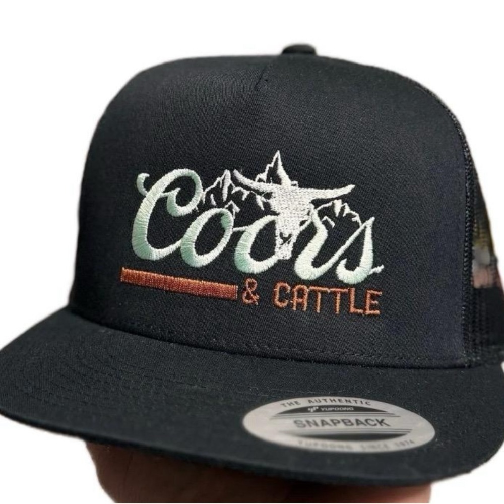 Coors and cattle black snap back adjustable hat (take a look ;)